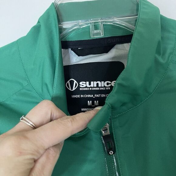 NEW! Sunice Ophelia Zephal Green golf Rain Jacket Womens Medium Jade/Silver $220 - Picture 2 of 7